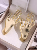 Golden Palm Hand Earrings Vintage Alloy Jewelry