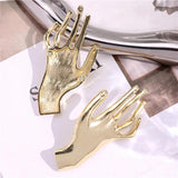 Golden Palm Hand Earrings Vintage Alloy Jewelry
