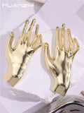 Golden Palm Hand Earrings Vintage Alloy Jewelry