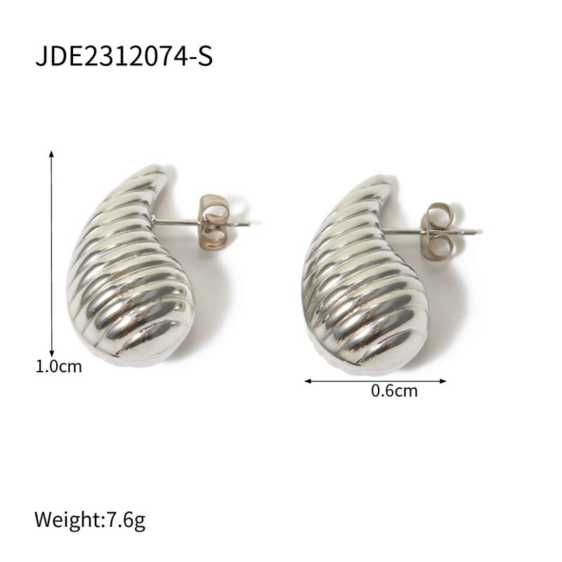 Uworld Stainless Steel Threaded Earrings 18K Plated Jewelry Gift