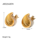 Uworld Stainless Steel Threaded Earrings 18K Plated Jewelry Gift