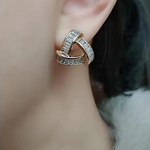 Zircon Inlaid Triangle Earrings for Women