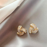 Zircon Inlaid Triangle Earrings for Women
