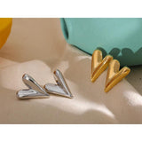 316L Stainless Steel Heart Stud Earrings 18K Plated Waterproof Jewelry