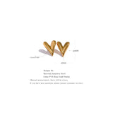 316L Stainless Steel Heart Stud Earrings 18K Plated Waterproof Jewelry