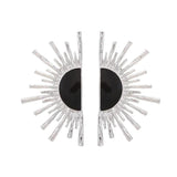 Vintage Metal Fan-shaped Geometric Earrings for Women