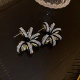 Vintage C Shape Crystal Earrings For Women