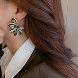 Vintage C Shape Crystal Earrings For Women