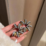 Vintage C Shape Crystal Earrings For Women