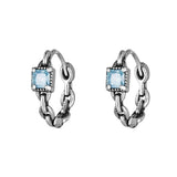 Foxanry Prevent Allergy Zircons Earrings Hollow Chain Geometri
