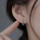 Foxanry Prevent Allergy Zircons Earrings Hollow Chain Geometri
