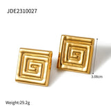 Uworld 316L Stainless Steel Heart Ripple Earrings Plated Women Jewelry