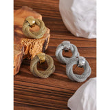 Stainless Steel Metal Braided Stud Earrings for Women