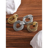 Stainless Steel Metal Braided Stud Earrings for Women