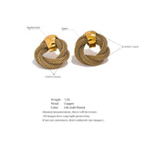 Stainless Steel Metal Braided Stud Earrings for Women