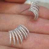Bling Bling Crystal CZ Claw Stud Earrings for Women