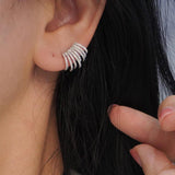 Bling Bling Crystal CZ Claw Stud Earrings for Women