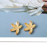 Colorful Starfish Dangle Earrings Rhinestone Earrings for Teens Summer Party