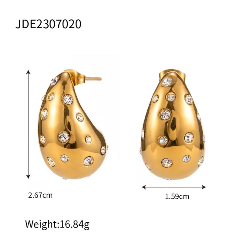 Youthway Rhinestone Water Drop Stud Earrings for Women