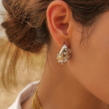 Youthway Rhinestone Water Drop Stud Earrings for Women