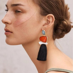Fringed Statement Drop Earrings Wedding Tassel Multicolored Hot STUD Earrings