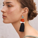 Fringed Statement Drop Earrings Wedding Tassel Multicolored Hot STUD Earrings