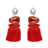 Fringed Statement Drop Earrings Wedding Tassel Multicolored Hot STUD Earrings