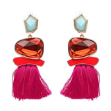 Fringed Statement Drop Earrings Wedding Tassel Multicolored Hot STUD Earrings