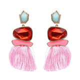 Fringed Statement Drop Earrings Wedding Tassel Multicolored Hot STUD Earrings