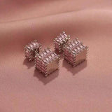 High-End Zircon Vintage Square Earrings for Women