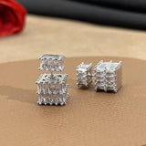 High-End Zircon Vintage Square Earrings for Women