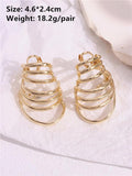 Circular Stud Earrings for Women Alloy Vintage Jewelry