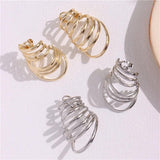Circular Stud Earrings for Women Alloy Vintage Jewelry
