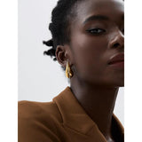 Stainless Steel Water Drop Earrings with Cubic Zirconia
