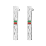 Stainless Steel Stud Earrings Rectangle Female Earring Rose Gold Jewelry