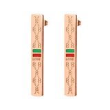 Stainless Steel Stud Earrings Rectangle Female Earring Rose Gold Jewelry