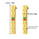 Stainless Steel Stud Earrings Rectangle Female Earring Rose Gold Jewelry