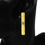 Stainless Steel Stud Earrings Rectangle Female Earring Rose Gold Jewelry