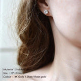 3 Size Stud Earrings Classic Bling Zircon Ear Stud Jewelry