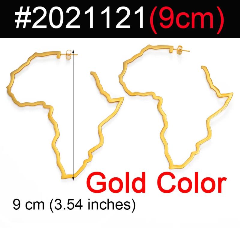 African Map Big Earrings Exaggerate African Jewelry
