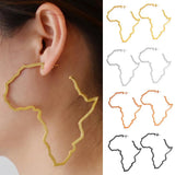 African Map Big Earrings Exaggerate African Jewelry