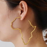 African Map Big Earrings Exaggerate African Jewelry
