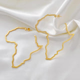African Map Big Earrings Exaggerate African Jewelry