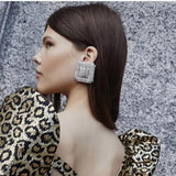 Crystal Square Stud Earrings