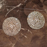 Rhinestone Round Stud Earrings Women Statement Earrings