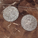 Rhinestone Round Stud Earrings Women Statement Earrings