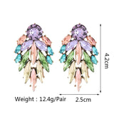 Multicolor Stud Earrings Rhinestone Geometric Charm Jewelry