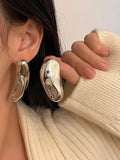 Vintage Geometric Metal Stud Earrings for Women Fashion Party Jewelry