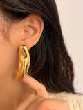Vintage Geometric Metal Stud Earrings for Women Fashion Party Jewelry