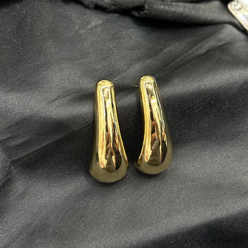 High Oval Alloy Stud Earrings For Women Jewelry Maxi Girls' Daily Collection